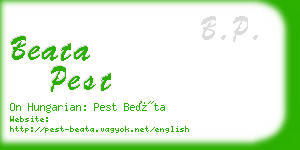 beata pest business card